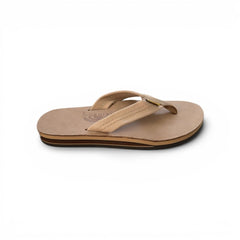 Rainbow Sandals Women's Double Layer Wide Strap Leather FlipflopSierra Brown1