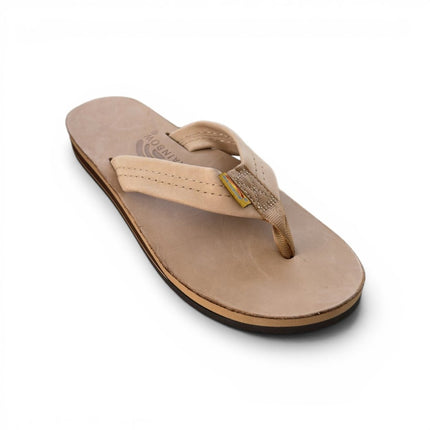 Rainbow Sandals Women's Double Layer Wide Strap Leather FlipflopSierra Brown4