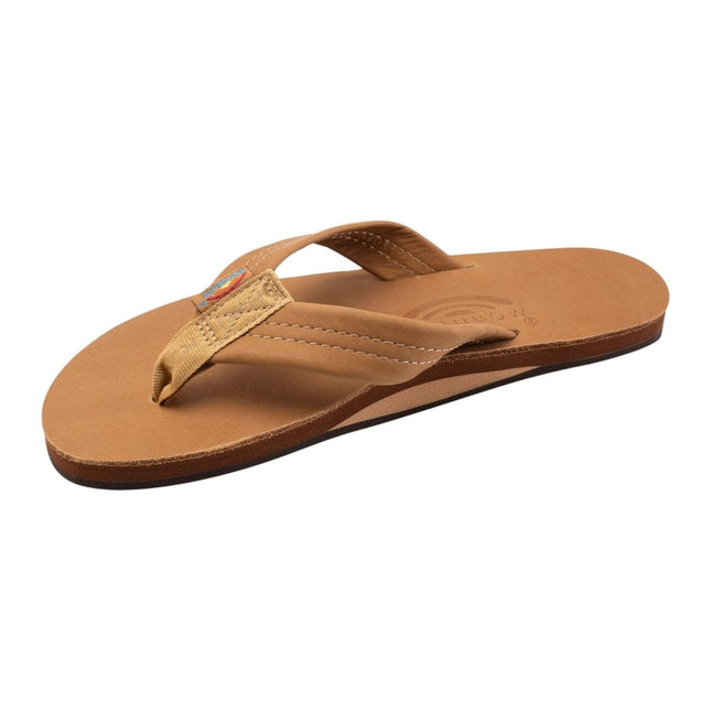 Rainbow Sandals Women's Wide Strap Leather FlipflopBlack1