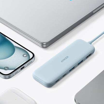 Refurbished Anker <b>332</b> USB - C Hub (5 - in - 1)Misty Blue11