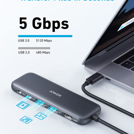 Refurbished Anker <b>332</b> USB - C Hub (5 - in - 1)Black4