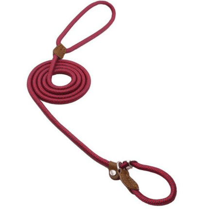 Rope Slip Lead Dog Leash – Braided Nylon Training Leash with Adjustable Leather StopperOrange7
