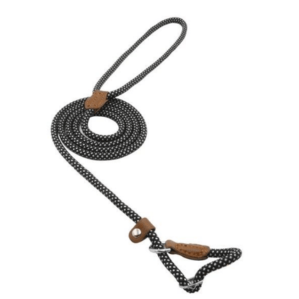 Rope Slip Lead Dog Leash – Braided Nylon Training Leash with Adjustable Leather StopperRed11