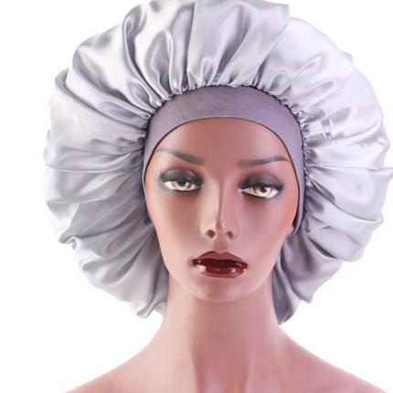 Satin Sleep Bonnet – Soft Stretch Hair Cap for Night, Curls & BraidsBlue5