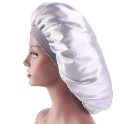 Satin Sleep Bonnet – Soft Stretch Hair Cap for Night, Curls & BraidsBlue7