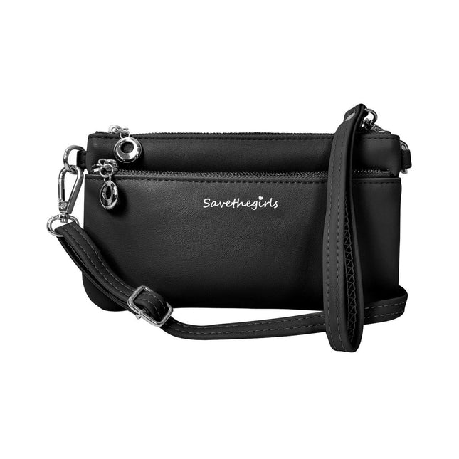 Save the Girls Bella RFID Crossbody PurseBlack (Hardware: Silver)12