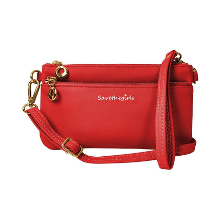Save the Girls Bella RFID Crossbody PurseCherry Berry Red (Hardware: Gold)16