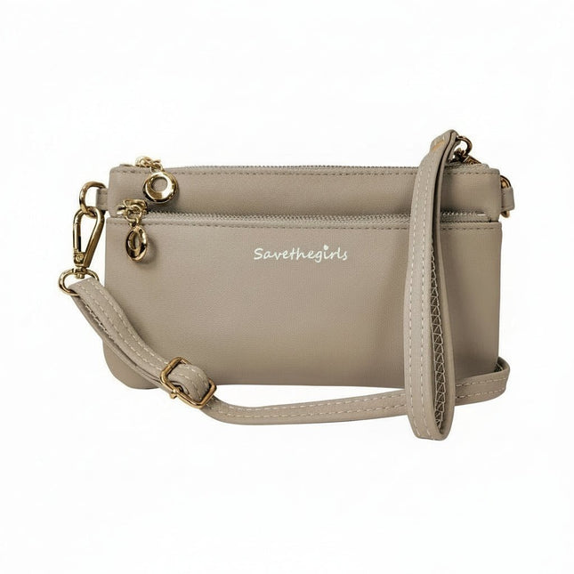Save the Girls Bella RFID Crossbody PurseCreamy Spice Taupe (Hardware: Gold)1
