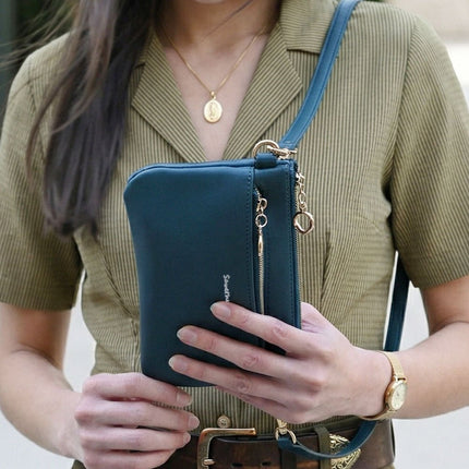 Save the Girls Bella RFID Crossbody PurseDark Teal (Hardware: Gold)6