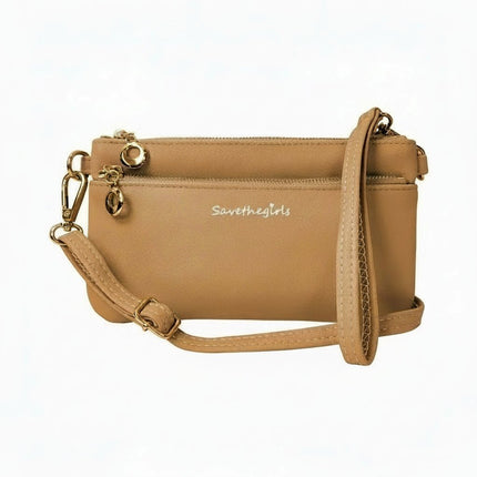 Save the Girls Bella RFID Crossbody PurseNutmeg Brown (Hardware: Gold)22