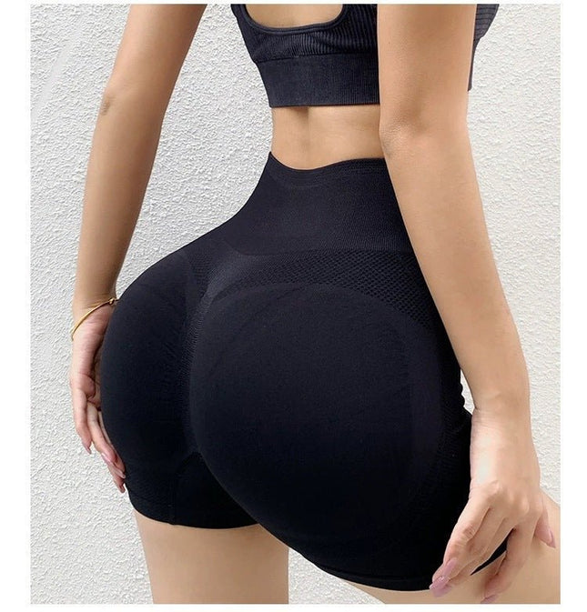Seamless Scrunch Workout Shorts – High-Waist Gym & Yoga Biker Shorts for WomenBlack5