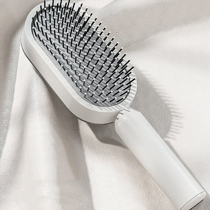 Self-Cleaning Hair Brush – One-Click Clean Detangling Brush with Air CushionBlack & Gold4