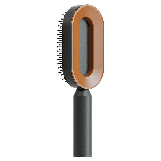Self-Cleaning Hair Brush – One-Click Clean Detangling Brush with Air CushionBlack & Gold8