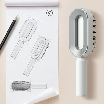 Self-Cleaning Hair Brush – One-Click Clean Detangling Brush with Air CushionBlack & Gold7