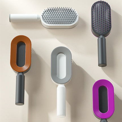 Self-Cleaning Hair Brush – One-Click Clean Detangling Brush with Air CushionBlack & Gold1