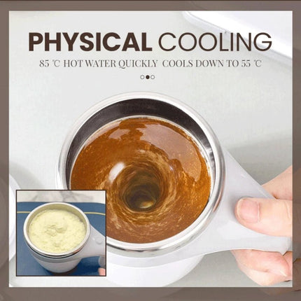 Self-Stirring Coffee Mug – Rechargeable Automatic Mixing Cup, Stainless SteelCoffee Brown3
