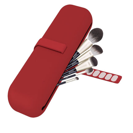 Silicone Makeup Brush Holder – Travel Brush Case & OrganizerRed2