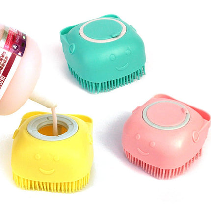 Silicone Pet Bath Brush – Dog & Cat Shampoo Dispensing Massage Grooming Brush – Green, view 4