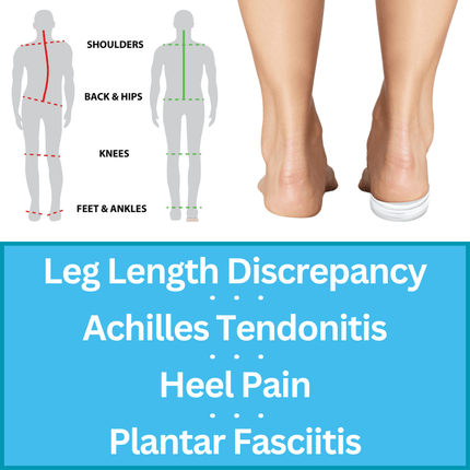 Soul Insole Heel Lifts - Gel Cushions for Leg Length Discrepancy Small (US Women's 4 - 10.5 / Men's 5 - 9.5)