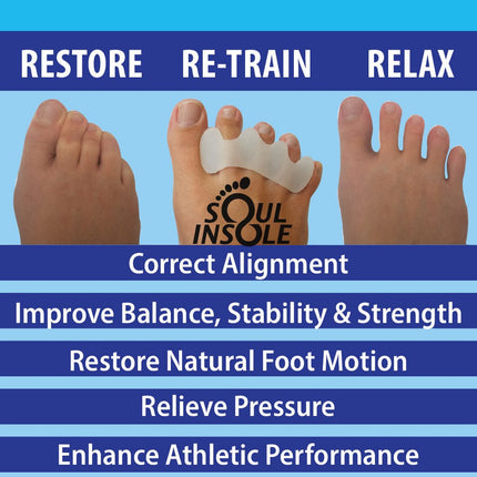 Soul Insole Premium Toe Spacers - Bunion & Alignment Relief Regular / Small