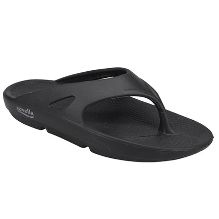 Sovella Men's Recovery Flip-Flop – Arch Support Rebound Foam Sandals, BlackBlack1