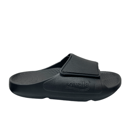 Sovella Men's Recovery Hook & Loop Slide – Arch Support Rebound Foam Sandals, BlackBLACK2