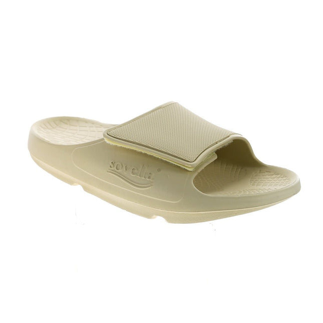 Sovella Men's Recovery Hook & Loop Slide – Arch Support Rebound Foam Sandals, Bone41