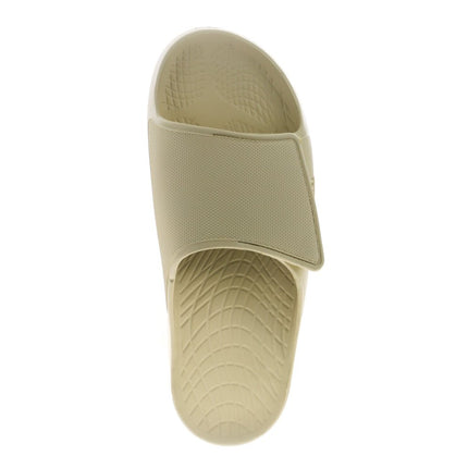 Sovella Men's Recovery Hook & Loop Slide – Arch Support Rebound Foam Sandals, Bone43