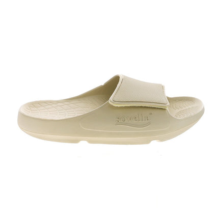 Sovella Men's Recovery Hook & Loop Slide – Arch Support Rebound Foam Sandals, Bone42