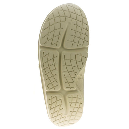 Sovella Men's Recovery Hook & Loop Slide – Arch Support Rebound Foam Sandals, Bone44