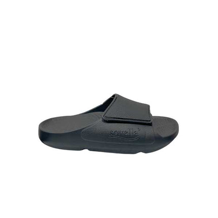 Sovella Men's Recovery Hook & Loop Slide – Arch Support Rebound Foam Sandals, Dark GreyDark Grey2
