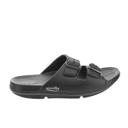 Sovella Women's Recovery Buckle Slide – Arch Support Rebound Foam Sandals, BlackBLACK2