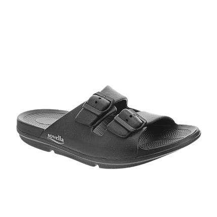 Sovella Women's Recovery Buckle Slide – Arch Support Rebound Foam Sandals, BlackBLACK1