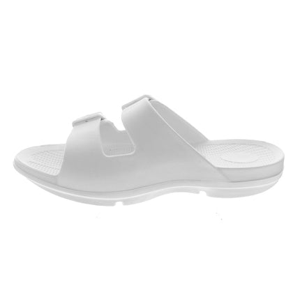 Sovella Women's Recovery Buckle Slide – Arch Support Rebound Foam Sandals, White43