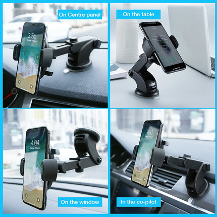 Telescopic Car Phone Mount with Suction Cup – 360° Dashboard & Windshield Holder2-Pack9
