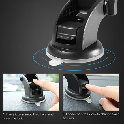 Telescopic Car Phone Mount with Suction Cup – 360° Dashboard & Windshield Holder2-Pack6