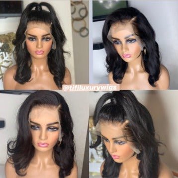 Tifi Hair LLC Ciera Wig – 12" Natural Black Wavy 13x4 Lace Frontal Unit | Elastic Band & Bleached Knots Tifi Hair LLC Ciera Wig – 12" Natural Black Wavy 13x4 Lace Frontal Unit | Elastic Band & Bleached Knots1