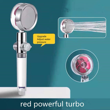 Turbo Fan Shower Head with Filter – 360° Rotating High-Pressure Handheld SpraySilver7