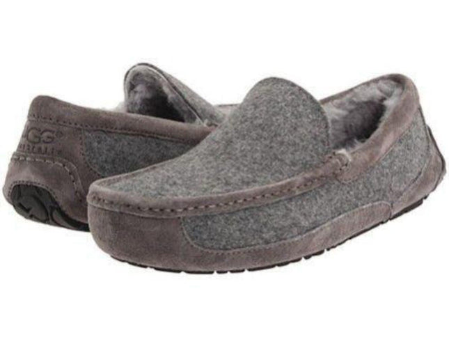 UGG Ascot Men's Slipper - Metal Gray Wool 8