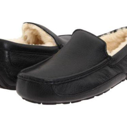 Ugg Australia Ascot Black Genuine Leather 5379B Men's Loafer Casual Warm Shoes81