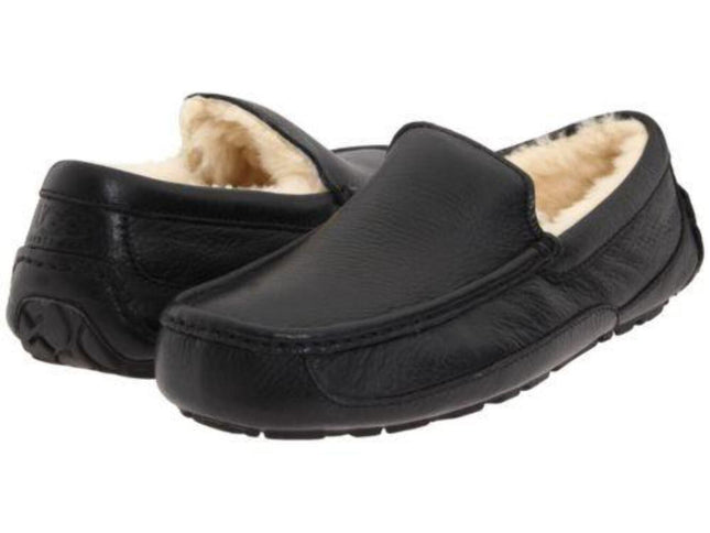 Ugg Australia Ascot Black Genuine Leather 5379B Men's Loafer Casual Warm Shoes81