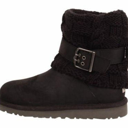 Ugg Australia Cambridge Black Leather Buckle 1008174 Youth Fashion Knit Boot13