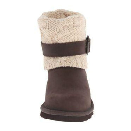 Ugg Australia Cambridge Chocolate Leather Buckle Boot Size 6 Youth fits Women 7.66