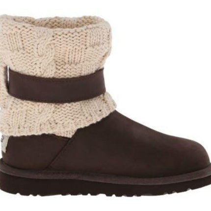 Ugg Australia Cambridge Chocolate Leather Buckle Boot Size 6 Youth fits Women 7.63
