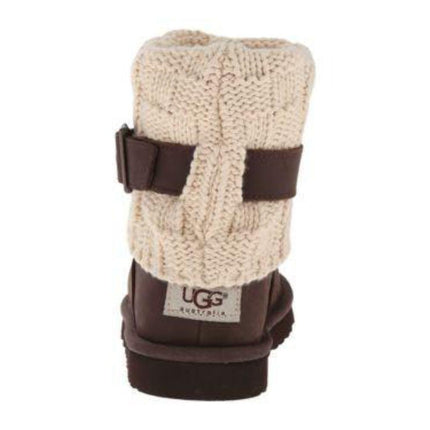 Ugg Australia Cambridge Chocolate Leather Buckle Boot Size 6 Youth fits Women 7.65