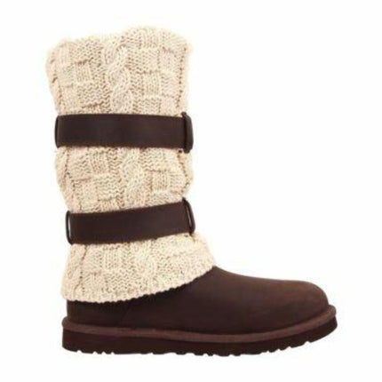 Ugg Australia Cassidee Tall Chocolate Knit 1007691 Women Genuine Sheepskin Boot76