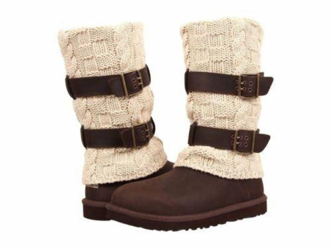 Ugg Australia Cassidee Tall Chocolate Knit 1007691 Women Genuine Sheepskin Boot71