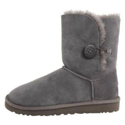 Ugg Australia Classic Bailey Button Gray Grey 5803 Sheepskin Women Boot Size 773