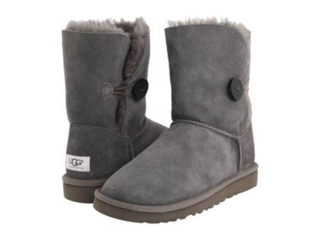 Ugg Australia Classic Bailey Button Gray Grey 5803 Sheepskin Women Boot Size 771