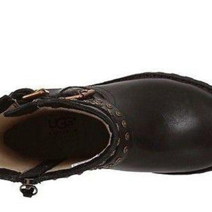 Ugg Australia Jamie Black Leather 1003868 K Cute Girls / Youth / Women Boot NEW133